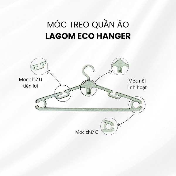 Thiết kế đặc biệt của móc treo tái chế giúp form quần áo luôn cố định